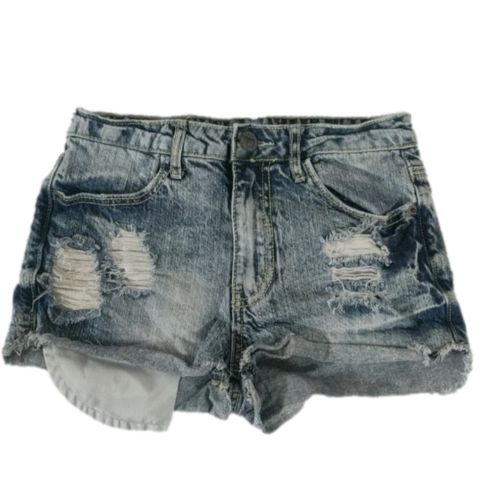 𝅺Mossimo High Rise Medium Wash Distressed Denim Shorts - size 1
